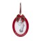 Kit rama foto ovala rosie cu amprenta din cerneala First Christmas Pearhead