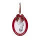 Kit rama foto ovala rosie cu amprenta din cerneala First Christmas Pearhead
