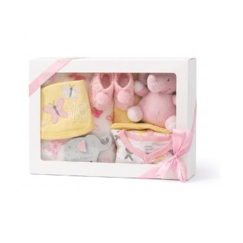 Set Cadou Bebelusi 9 Piese "Little Love Bug" – Roz/Galben