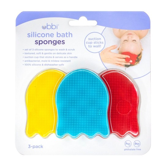 Set 3 bucati burete baie bebe din silicon Ubbi