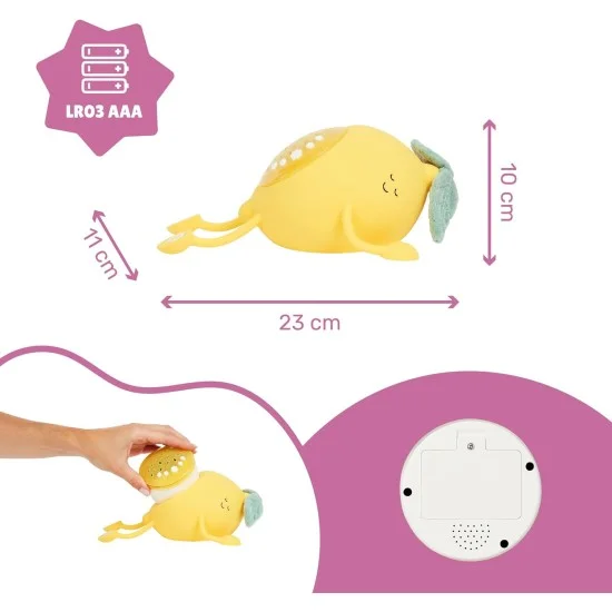 Lampa de veghe Basile in forma de lamaie cu proiectii si sunete linistitoare - Badabulle